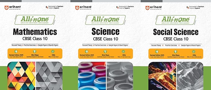 All In One Mathematics, Social Science, Science, Class 10th Based On Latest NCERT For CBSE Exams 2025